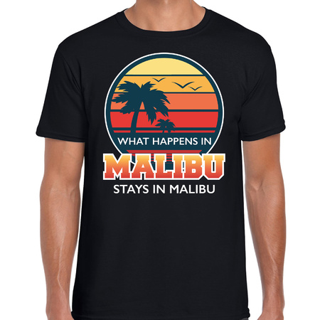 Malibu t-shirt / shirt What happens in Malibu stays in Malibu black for men