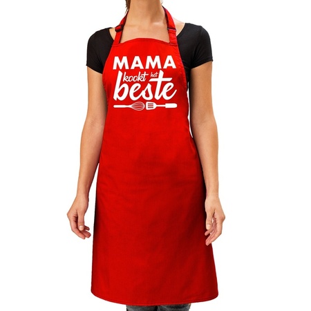 Mama kookt het beste apron red Ladies / Mothers day
