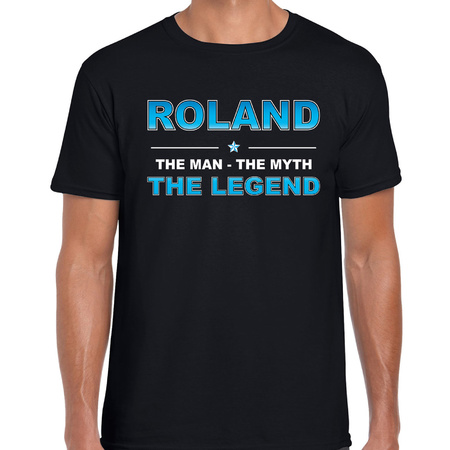 Naam cadeau t-shirt Roland - the legend zwart voor heren