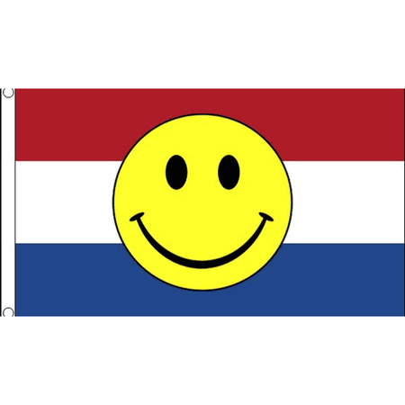 Vlag der Nederlanden met smiley 90 x 150 cm