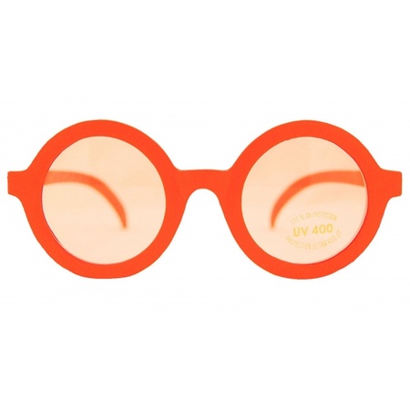Oranje zonnebril met ronde glazen
