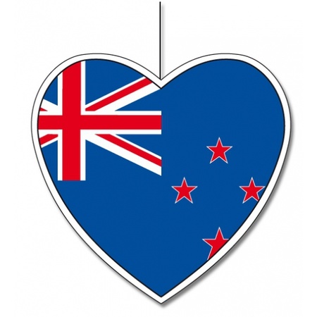 Nieuw Zeeland hangversiering hart 28 cm