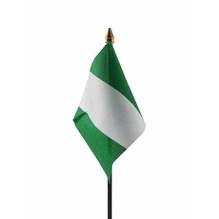 Nigeria table flag 10 x 15 cm with base