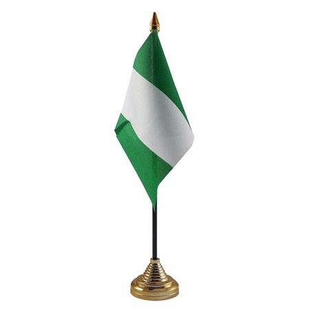 Nigeria table flag 10 x 15 cm with base