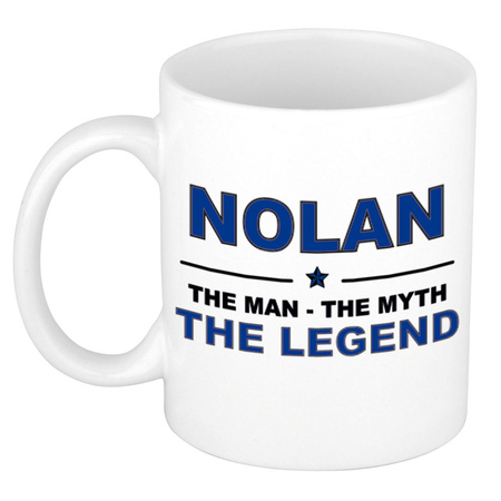 Nolan The man, The myth the legend bedankt cadeau mok/beker 300 ml keramiek