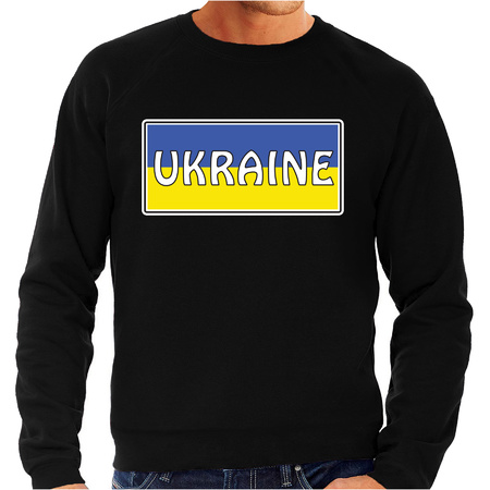 Oekraine / Ukraine landen sweater zwart heren