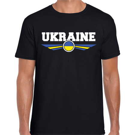 Oekraine / Ukraine landen t-shirt zwart heren