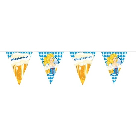 Oktoberfest/beer party bunting/flagline with blonde woman 10 m