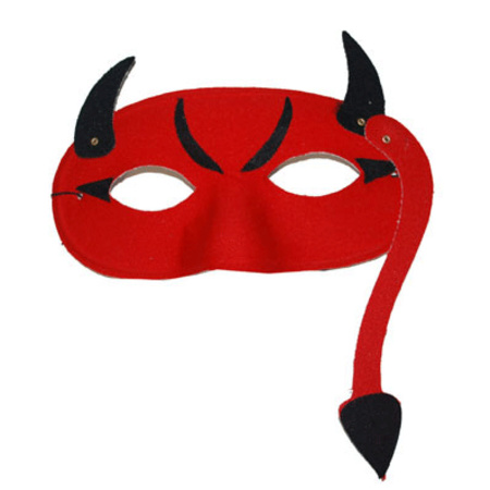 Oogmasker duivel in het rood