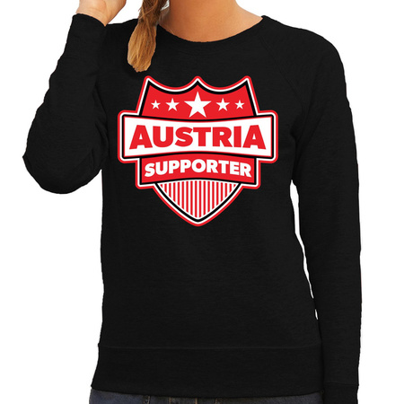 Oostenrijk / Austria schild supporter sweater zwart voor dames