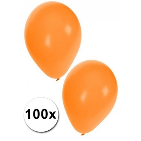 Versierings ballonnen oranje 100st
