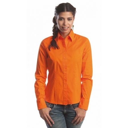Oranje overhemd met knopen voor dames