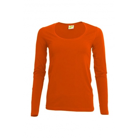 Oranje gekleurd dames shirt met lange mouwen