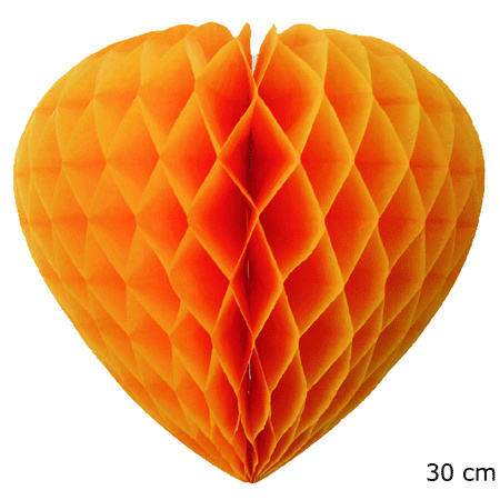 Orange paper heart 30 cm