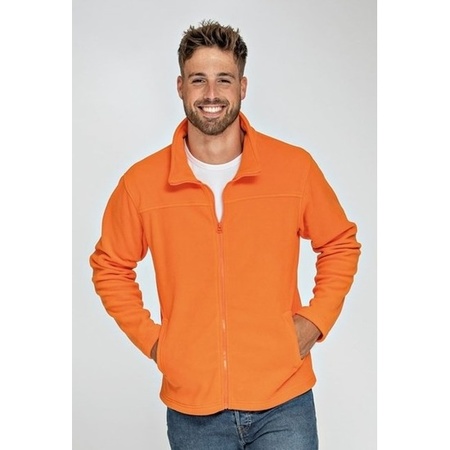 Orange fleece vest with zipper for adults