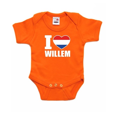 Oranje I love Willem rompertje baby