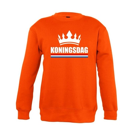 Orange Kingsday crown sweater kids