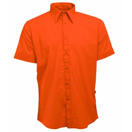Oranje overhemd met korte mouwen