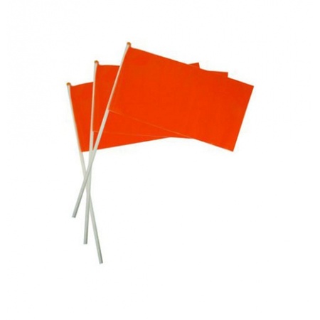 Oranje hand vlaggetjes 10 x
