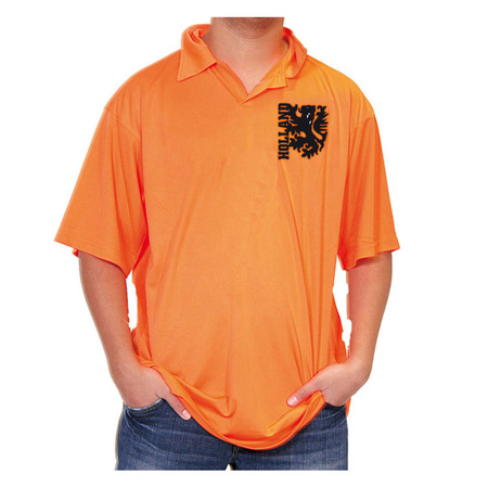 Polo shirt orange for adults with Dutch logo