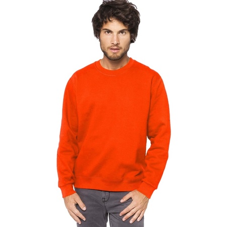 Oranje sweater/trui katoenmix voor heren