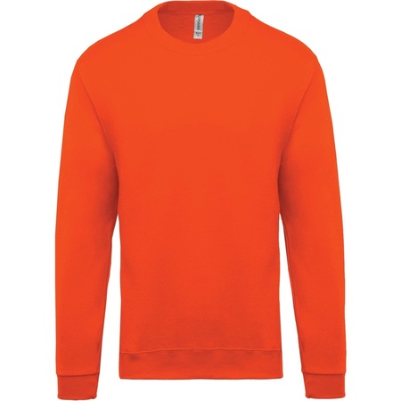 Orange sweater/pullover cotton blend crewneck for men