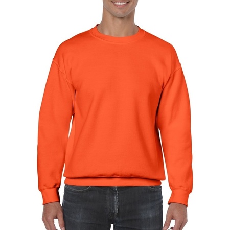 Oranje sweater/trui met ronde hals voor heren in oranje artikelen
