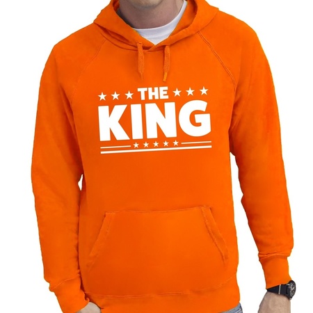 Orange The King hooded sweater  for men
