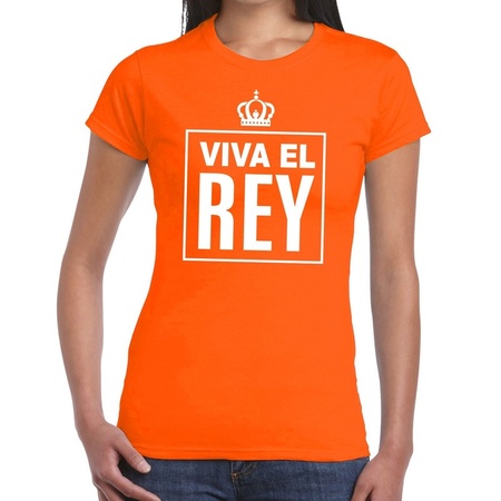 Oranje Viva el Rey Spaans t-shirt dames
