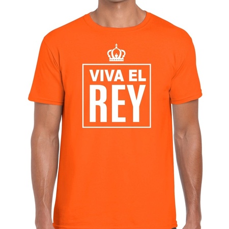 Oranje Viva el Rey Spaans t-shirt heren
