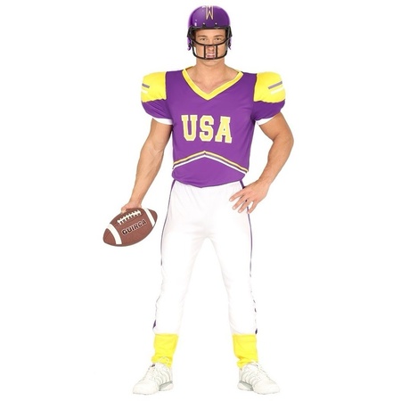 American football speler pak paars/geel voor heren