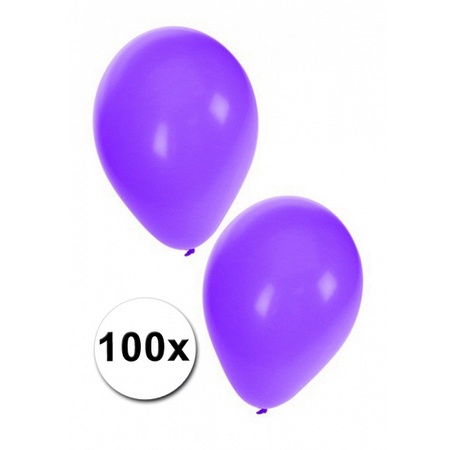 Zak ballonnen paars, 100 stuks