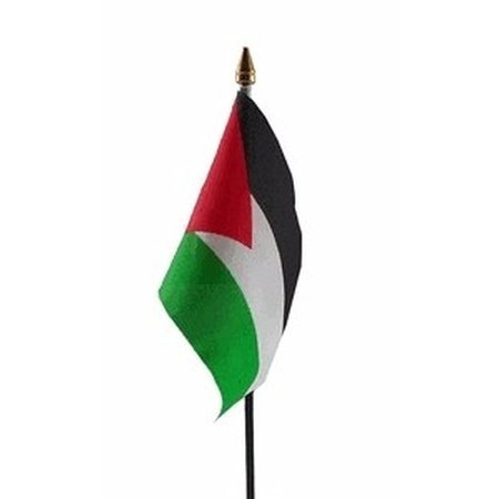 4x stuks palestina tafelvlaggetjes 10 x 15 cm met standaard