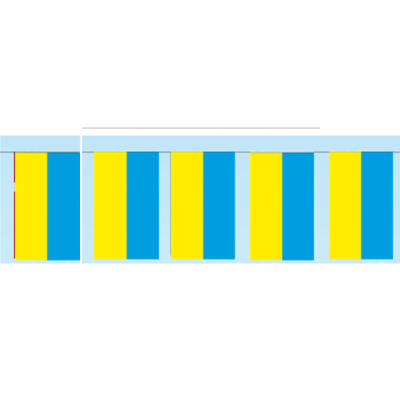 Bellatio Decorations - Vlaggen versiering set - Oekraine - Vlag 90 x 150 cm en vlaggenlijn 4 meter