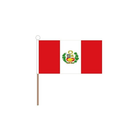 Perua zwaaivlaggetjes/handvlaggetjes 15 x 22 cm met stokje