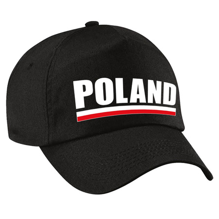 Poland supporter pet  / cap Polen zwart Kids