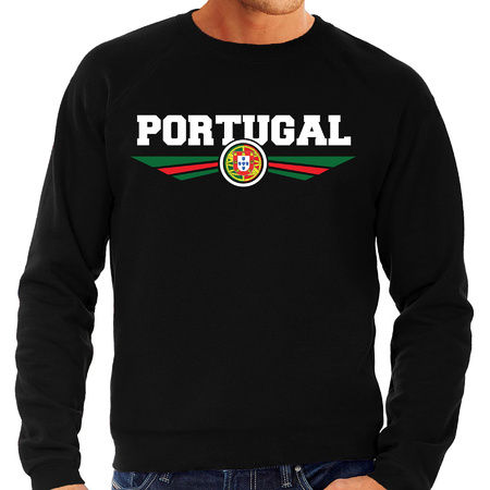 Portugal landen sweater / trui zwart heren