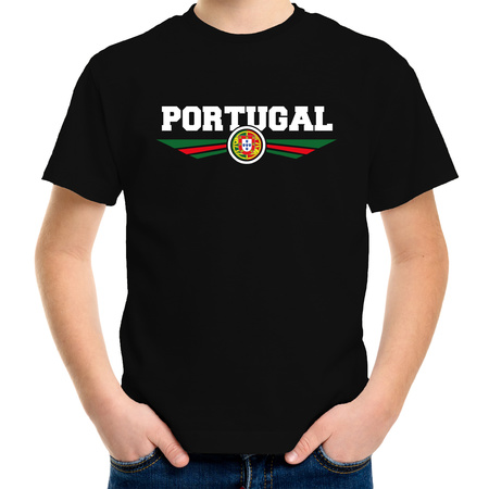 Portugal landen t-shirt zwart kids