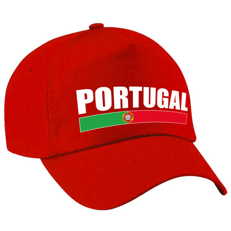 Portugal supporter pet  / cap Portugal rood kinderen