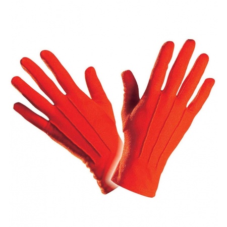 Rood gekleurde handschoenen