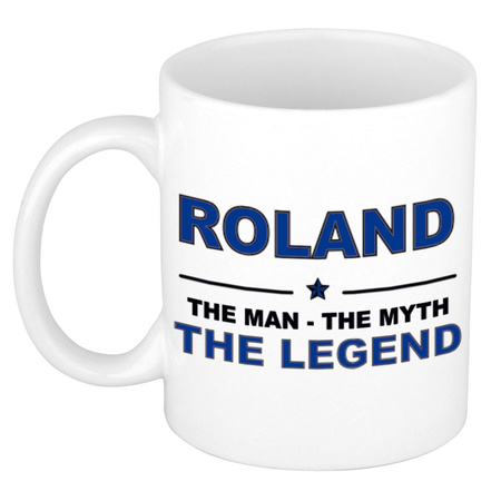 Roland The man, The myth the legend bedankt cadeau mok/beker 300 ml keramiek