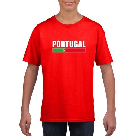 Rood Portugal supporter t-shirt voor kinderen
