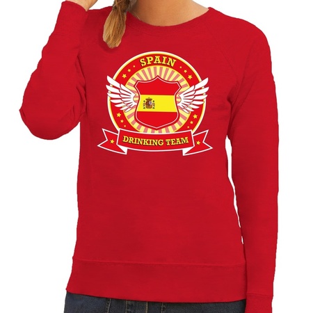 Rood Spain drinking team sweater dames