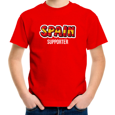 Rood t-shirt Spain / Spanje supporter EK/ WK voor kinderen