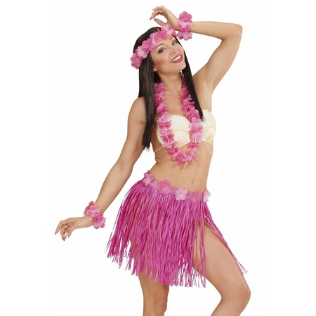Pink Hawaiian dress up set for women