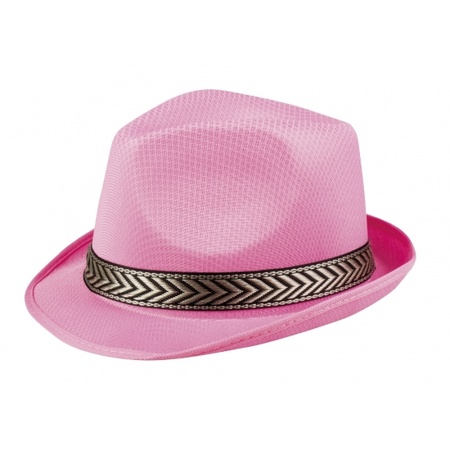 Vrijgezellendag hoed roze trilby