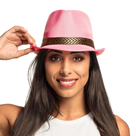 Pink trilby hat for adults