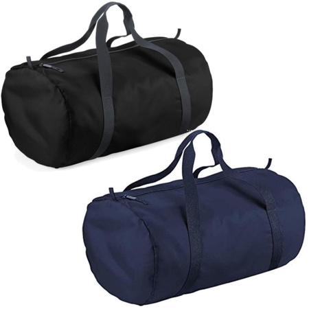 Set van 2x kleine sport/draag tassen 50 x 30 x 26 cm - Zwart en Donkerblauw