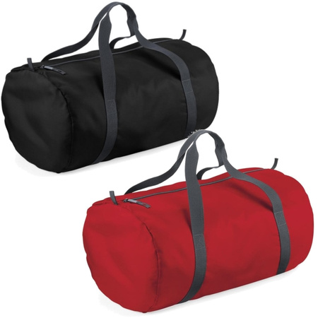 Set van 2x kleine sport/draag tassen 50 x 30 x 26 cm - Zwart en Rood