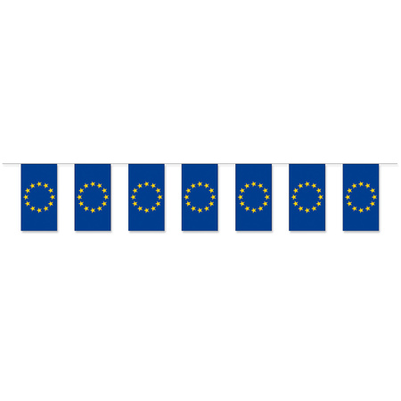 Bellatio Decorations - Vlaggen versiering set - Europa - Vlag 90 x 150 cm en vlaggenlijnen 5 meter